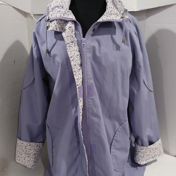 Blair women's lightweight zip/snap jacket front pockets coat size L. - Picture 8 of 16